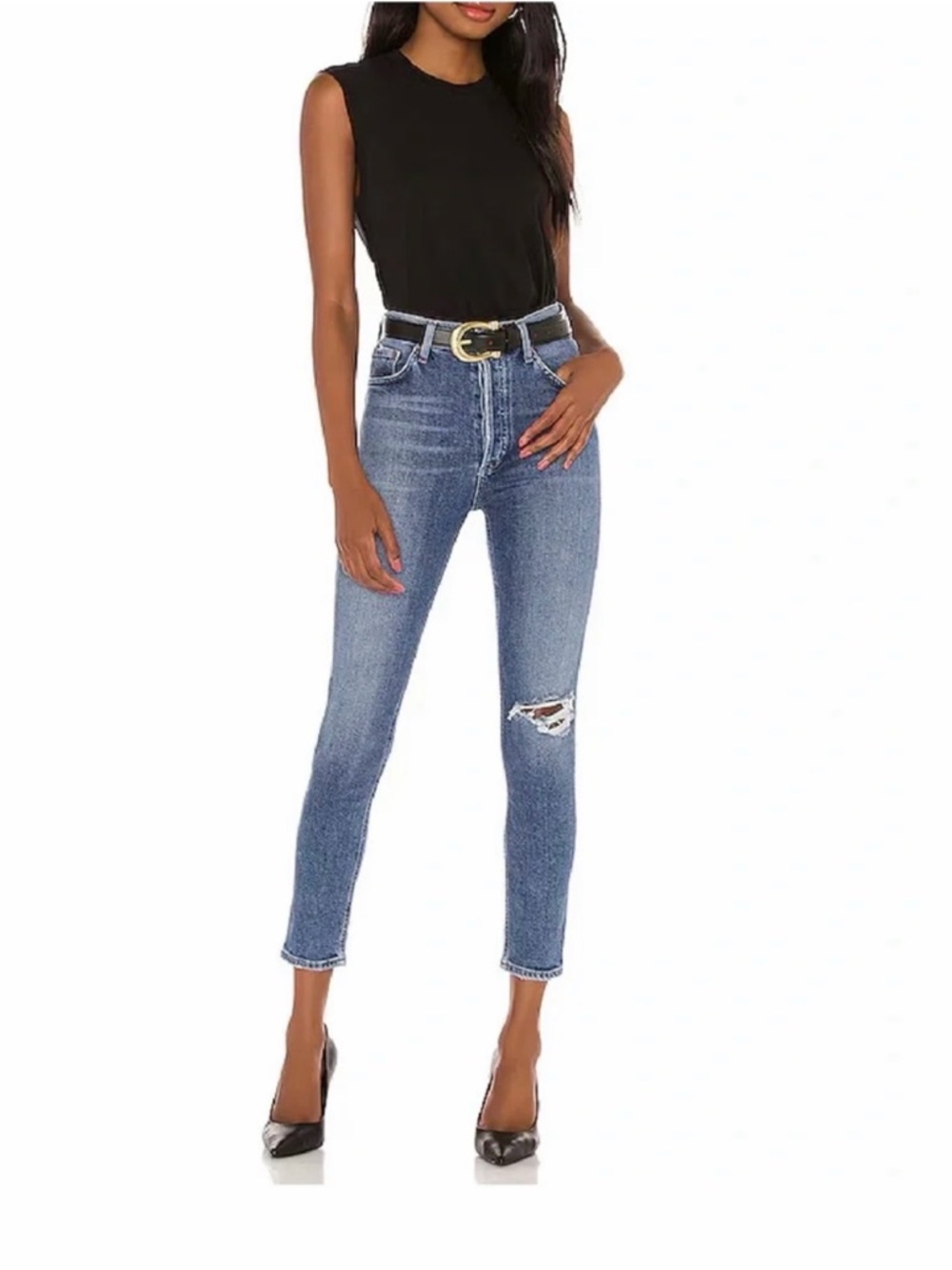 AGOLDE Nico HR Distressed Demin